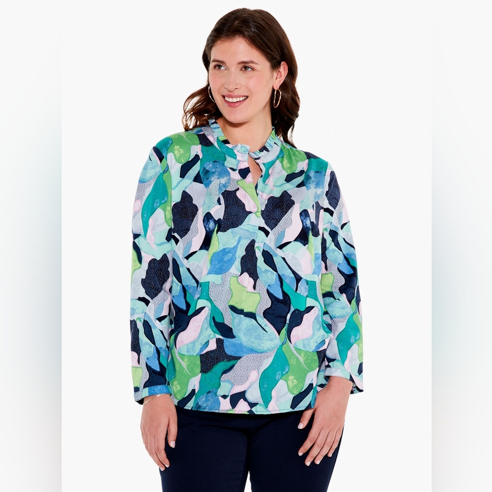 NIC+ZOE FROZEN TUNDRA TOP  MULTICOLOR Sz XS NWT